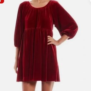 New Chelsea & Violet Elegant Red Velvet Dress